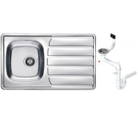 Мойка кухонная Alveus Zoom 30 врезная оборачиваемая 860х500х160 мм с сифоном 1098773