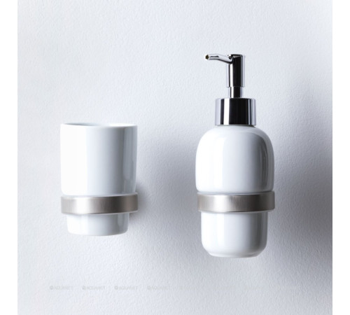 Дозатор для мыла Allen Brau Priority керамический белый/матовый никель 6.31006-BN