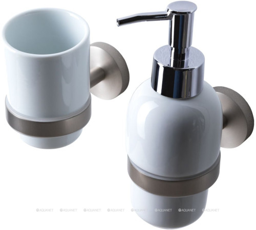Дозатор для мыла Allen Brau Priority керамический белый/матовый никель 6.31006-BN