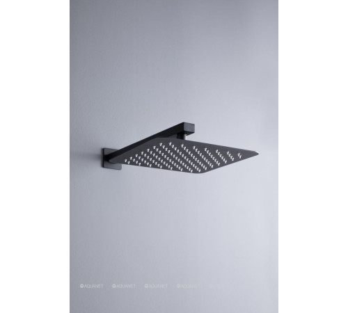 Верхний душ с держателем Allen Brau INFINITY 250х250 мм черный матовый 5.21019-31