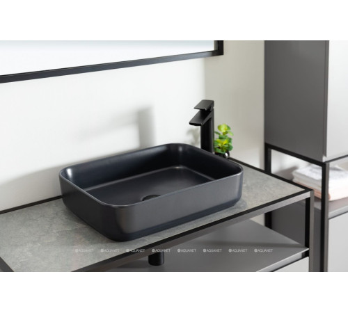 Раковина накладная Allen Brau FANTASY Quad 500x360 мм черный матовый 4.11021.31