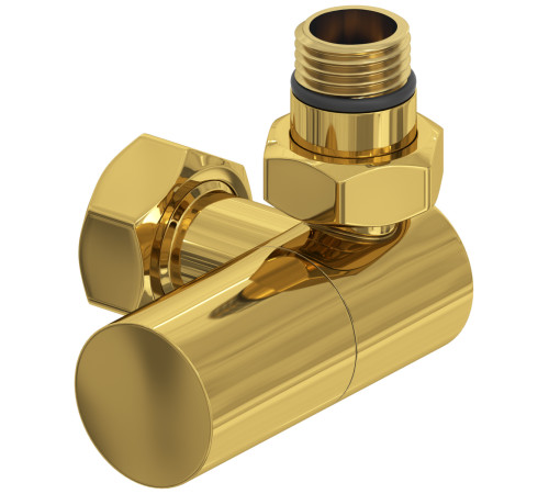 Вентиль регулировки температуры Сунержа 3D правый цилиндр G 1/2 x G 3/4 золото глянцевое 03-1403-1234