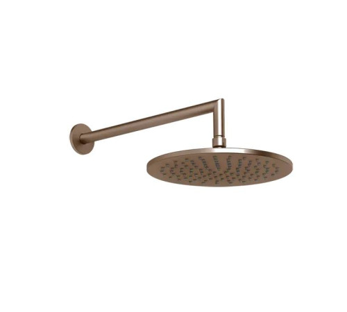 Верхний душ Gessi 250 мм с настенным держателем 348 мм Copper Brushed PVD 63348#708