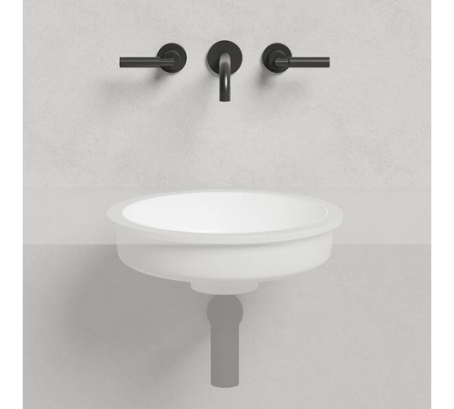 Раковина встраиваемая снизу Salini Marea 42х42х12.8 см S-Stone белый матовый 1802204M