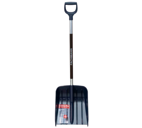 Лопата для снега Fachmann с алюминиевым черенком D-образная ручка темно-синяя 05.002