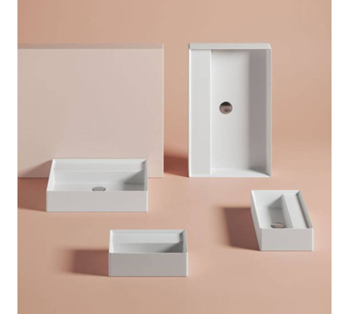 Раковина накладная Artceram Scalino 50х27 см 1 отверстие белый глянцевый SCL006 01 00