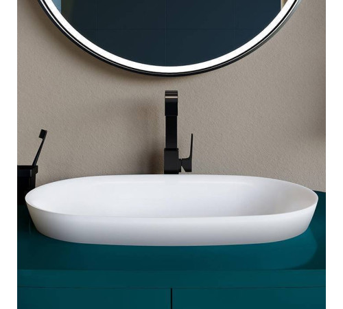 Раковина накладная Salini Marea 64.5х38.7х16 см S-Stone белый матовый 1802201M