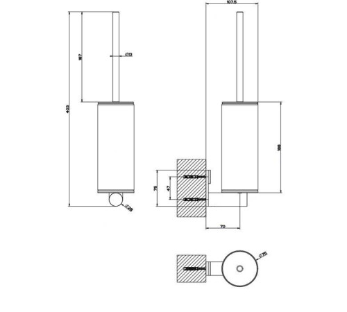 Ершик подвесной Gessi 316 шлифованная сталь/белый 54719#239
