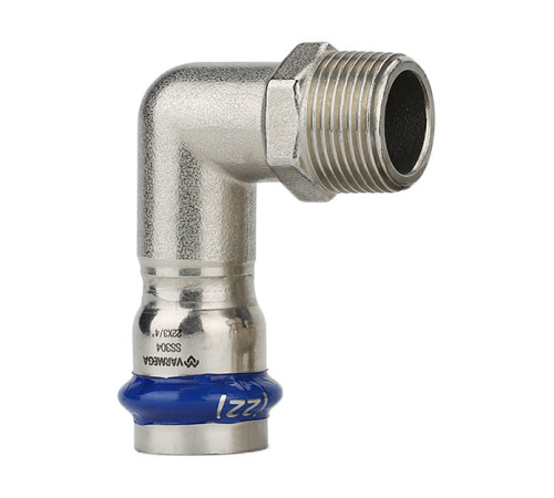 Угольник раструбный Varmega Inox Press 22х3/4 НР VM715002205