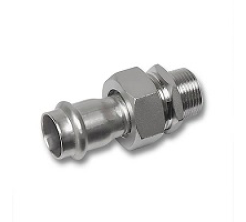 Соединение резьбовое SANHA NiroSan Press 28 мм x 1 НР с плоским уплотнением 69333GMVA2813