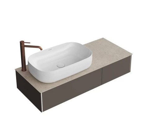 Тумба под раковину подвесная Kerama Marazzi Magica 115.4х48.5х22 см 2 ящика вечерний серый матовый MA.120.2/EGR.M