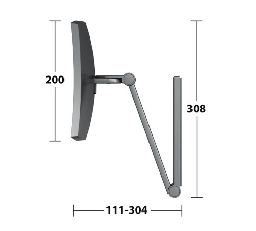 Косметическое зеркало Keuco iLook move настенное черный шлифованный хром 17613 130000