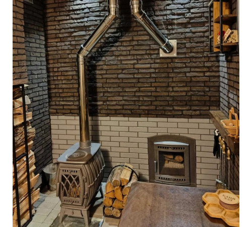 Печь-камин отопительно-варочная Бахта чугунная Аp0008