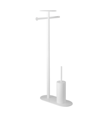 Стойка напольная Boheme Venturo ершик с держателем бумаги и полкой white 10953-W