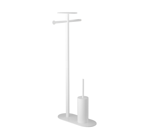 Стойка напольная Boheme Venturo ершик с держателем бумаги и полкой white 10953-W