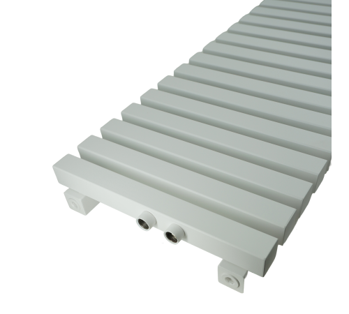 Радиатор стальной KZTO Quadrum 40 H 300 18 секций нижнее правое подключение Белый муар QUD40H30018RRAL1T104S9016