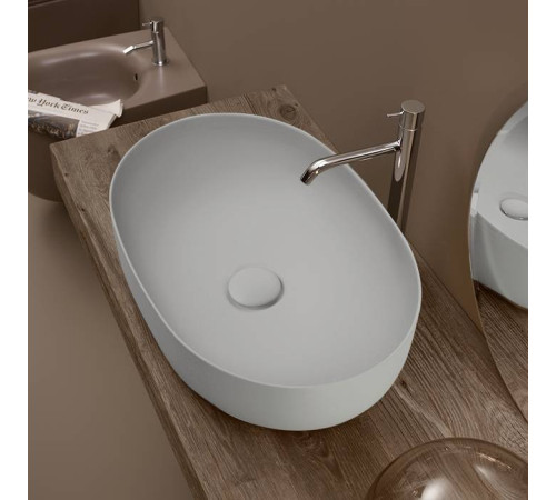 Раковина накладная Kerasan Nolita 60х40 см без отв. светло-серый 534359