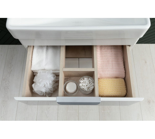 Тумба под раковину Aquanet Ирис new 80 подвесная 1 ящик 2 фасада белый глянец 00310150