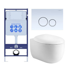 Комплект инсталляции 4 в 1 AQUATEK АЛЬТАИР (рама INS-0000012, кнопка KDI-0000015, унитаз AQ1980-00) cm-015