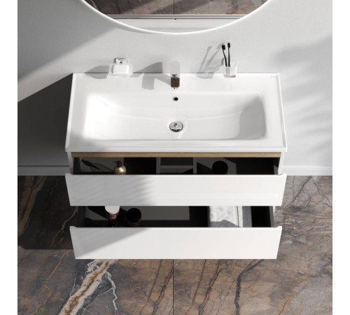 Тумба под раковину подвесная AM.PM X-Joy 100 см 2 ящика белый глянец M85AFHX1002WG