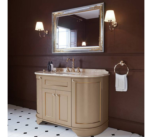 Комплект мебели Tiffany World York Nuovo 130 см напольный Pennellato Oro мрамор Diano 3 отв. YOR4130-PO/S53bi/YORM130-1/DNR/h2/3F