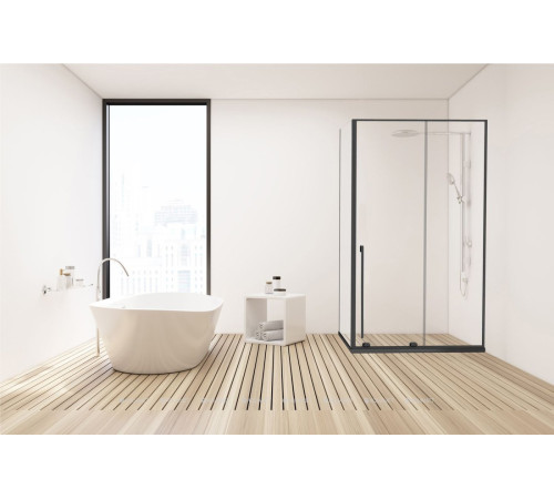 Душевое ограждение Allen Brau Fantasy 2.0 1400x800 мм 8 мм черный матовый 3.11008.31/3.11012.31