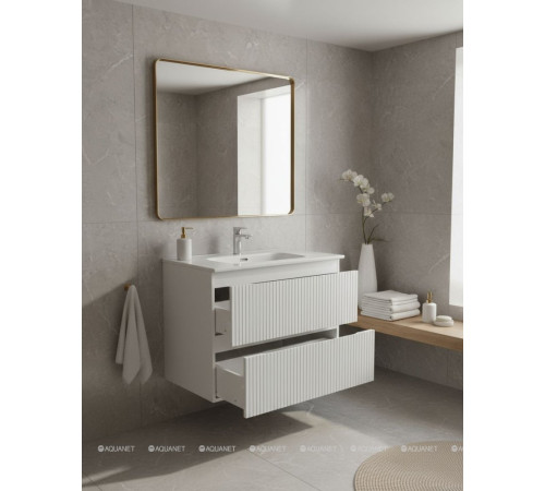 Тумба под раковину Aquanet Джейн 80 (Flat) белый матовый 00335424