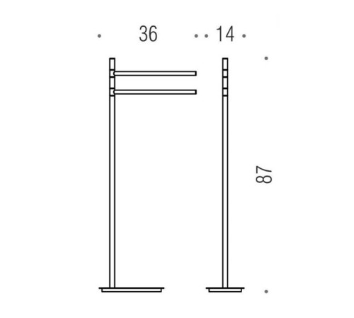 Стойка с полотенцедержателем Colombo Design Square 80.4 см PVD сталь B9901.HPS1