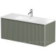 Тумба под раковину Allen Brau GRAVITY 120 1 ящик с фрезеровкой олива матовый 1.370019.CGM