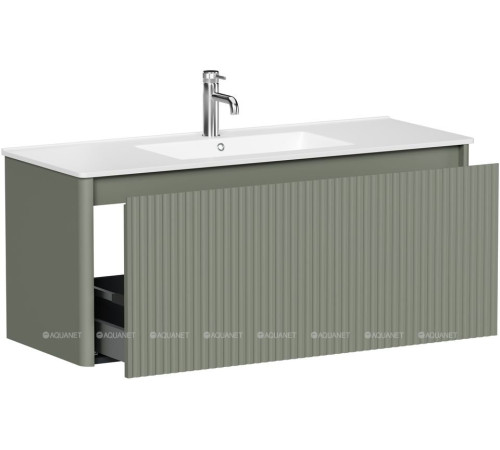 Тумба под раковину Allen Brau GRAVITY 120 1 ящик с фрезеровкой олива матовый 1.370019.CGM