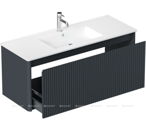 Тумба под раковину Allen Brau GRAVITY 120 1 ящик с фрезеровкой антрацит матовый 1.370019.AM