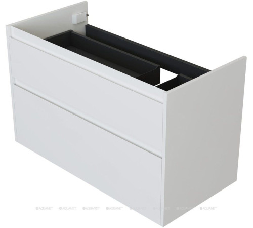 Тумба с раковиной Aquanet Nova Lite 2.0 90 R 2 ящика белый глянец 00365927