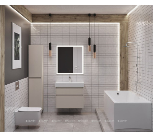 Тумба с раковиной Aquanet Nova Lite 2.0 75 2 ящика бежевый 00348192