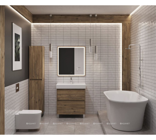 Тумба с раковиной Aquanet Nova Lite 2.0 75 напольная дуб рустикальный 00348196