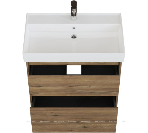 Тумба с раковиной Aquanet Nova Lite 2.0 75 напольная дуб рустикальный 00348196