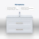 Тумба с раковиной Aquanet Бостон new 100 Flat белый сатин ручки золото 00347849