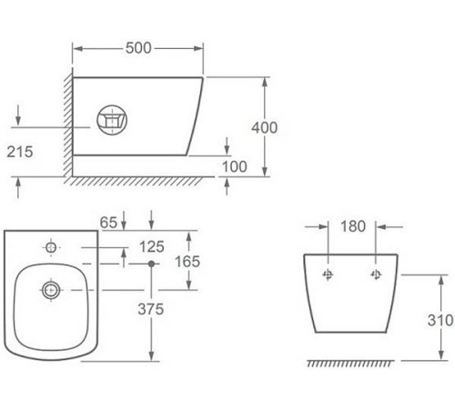 Биде подвесное Allen Brau Liberty белый 4.33005.20
