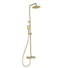 Душевая система со смесителем AQUAMET Ø250 мм излив золото шлифованное AQM8011BG