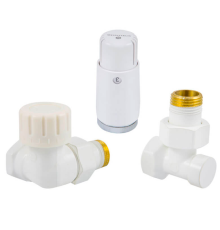 Комплект термостатический Schlosser DN15 осевой правый Мини M30x1.5 Белый 602200066