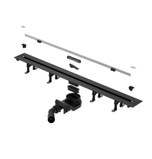 Дренажный канал Splendy Vario Drain 110х300-1200х150 мм оружейный металл брашированный VD30512KYAB