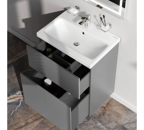 Тумба под раковину напольная AM.PM Gem 60 см 2 ящика графит матовый M90FSX06022GM32