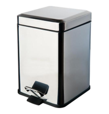 Ведро для мусора Colombo Design BlackWhite 3 л с педалью хром B9210.CR