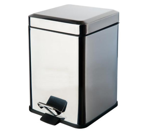 Ведро для мусора Colombo Design BlackWhite 3 л с педалью хром B9210.CR