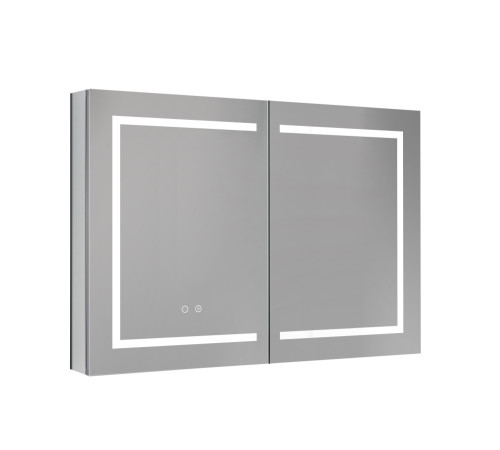 Зеркальный шкаф AQUATON 1000x700x133 мм алюминиевый круговая подсветка антизапотевание AQ7104-MLC
