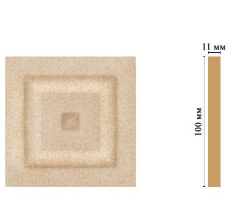 Вставка декоративная Decomaster D205-18D полистирол 100х100х11 мм D205-18D