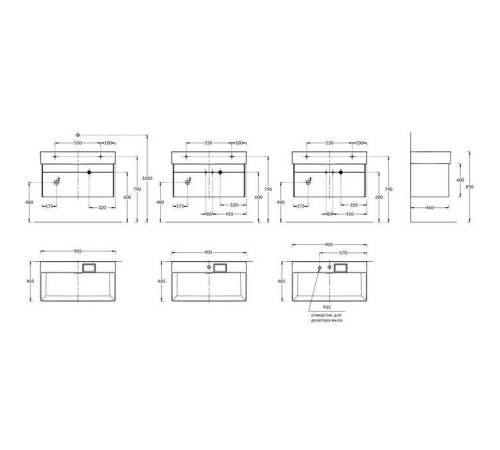 Тумба подвесная Kerama Marazzi Logica 86.8x46x40.3 см 2 ящика белоснежный LOG.90.2\WHT