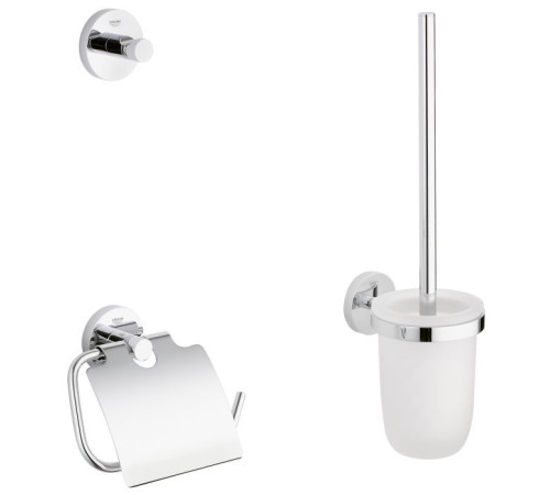 Набор аксессуаров 3 в 1 GROHE Essentials (крючок, держатель бумаги, ершик) хром 40407001