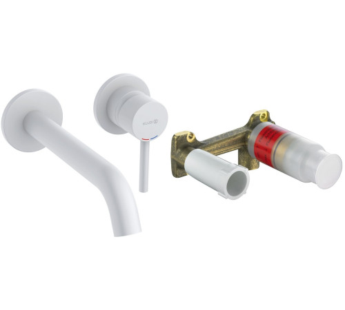 Смеситель для раковины Kludi Bozz 230 мм настенный комплект белый матовый 382455376S