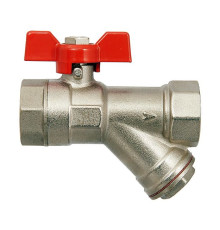 Кран шаровой латунный Smart Install 3/4 ВР/ВР с фильтром бабочка 57252S