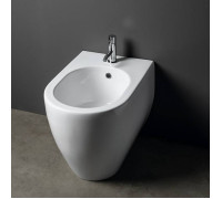 Биде напольное приставное Kerasan Flo 53 см 1 отверстие белое 312601